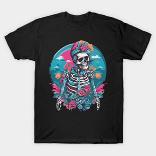 colorful preppy skeleton style T-Shirt